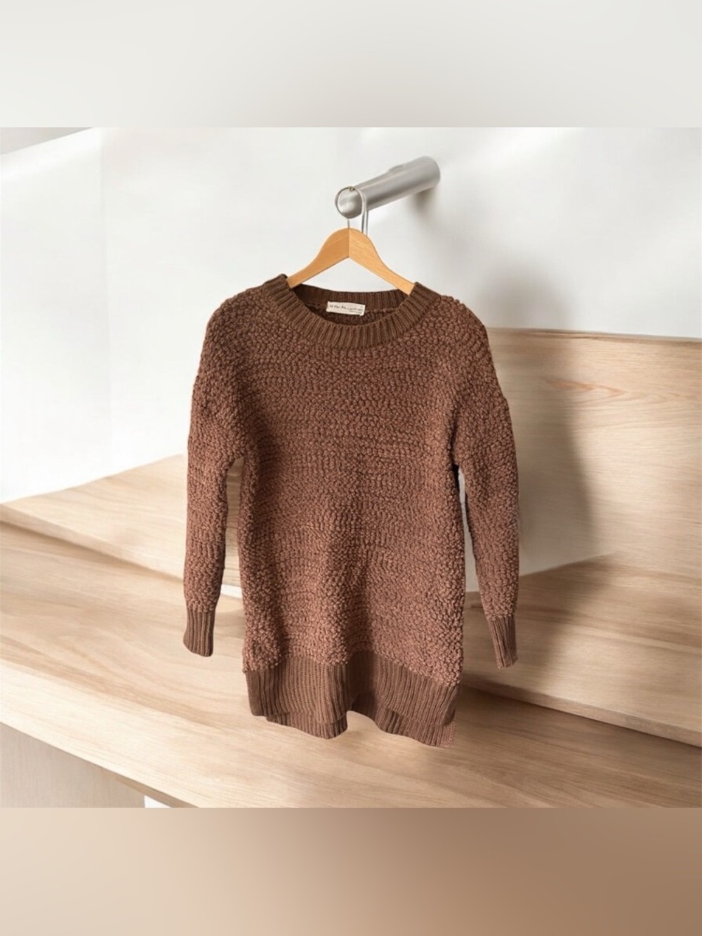 little Mountain Vancouver Brown Mocha Chunky Long Sleeve Sweater High Low Small